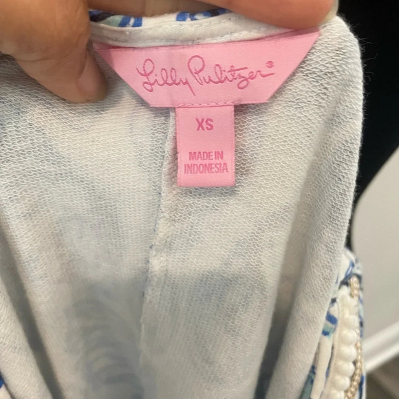 Lilly Pulitzer Harper Shift Conch Shell Pattern tropical blue Dress size XS - Picture 9 of 9